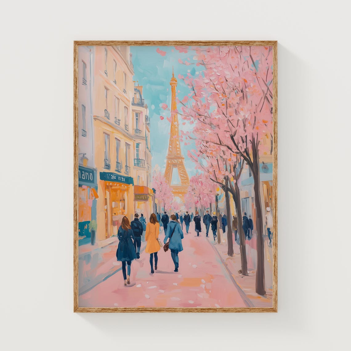 Pastel Paris Street, Romantic French Cityscape Art Print