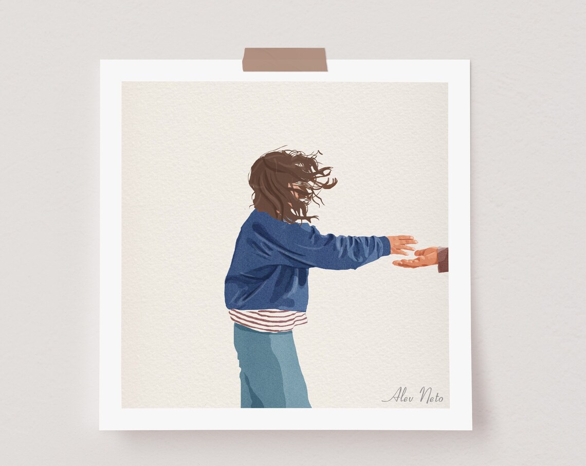 Child Reaching for a Loving Hand in a Tender Supportive Poster