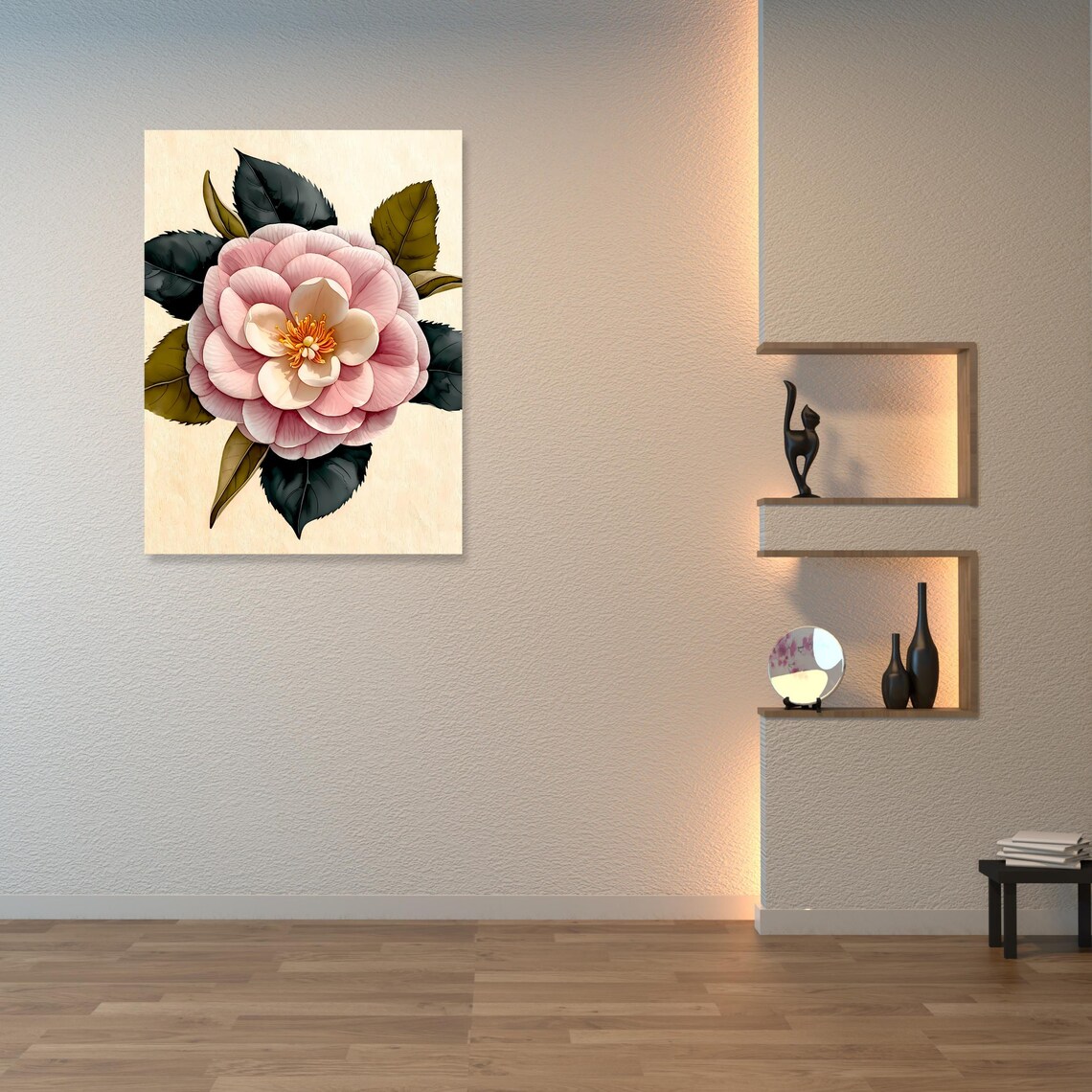 Pink Camellia Art Print, Vintage Botanical Illustration - Image 6
