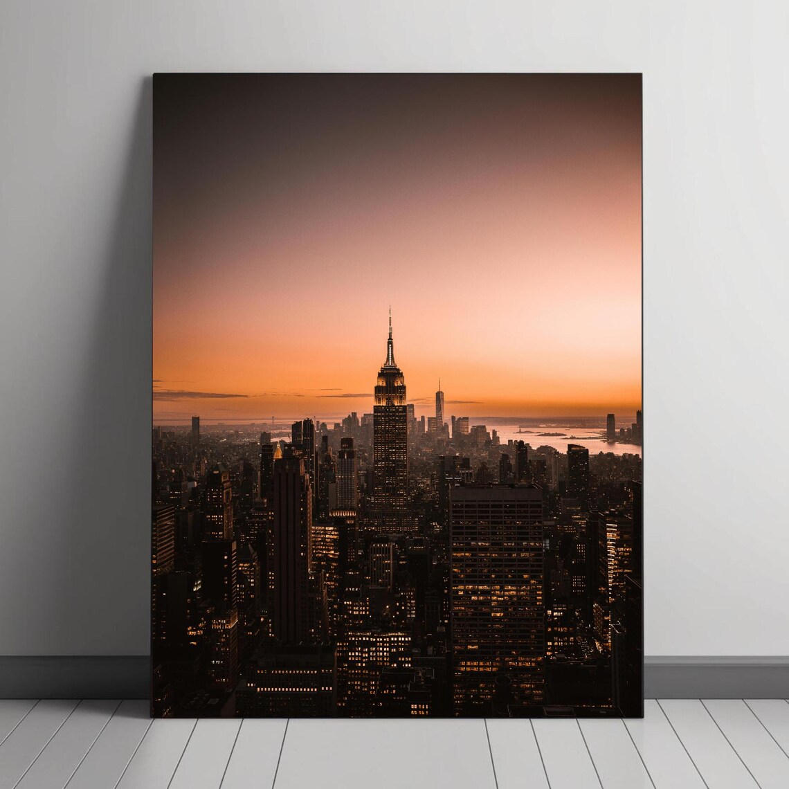 New York Skyline At Sunset, Cityscape Photography