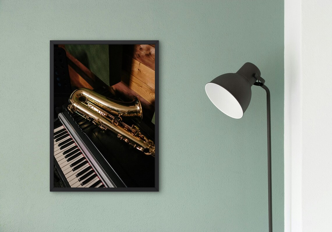 Saxophone And Piano, Elegant Jazz Room Decor - Image 6