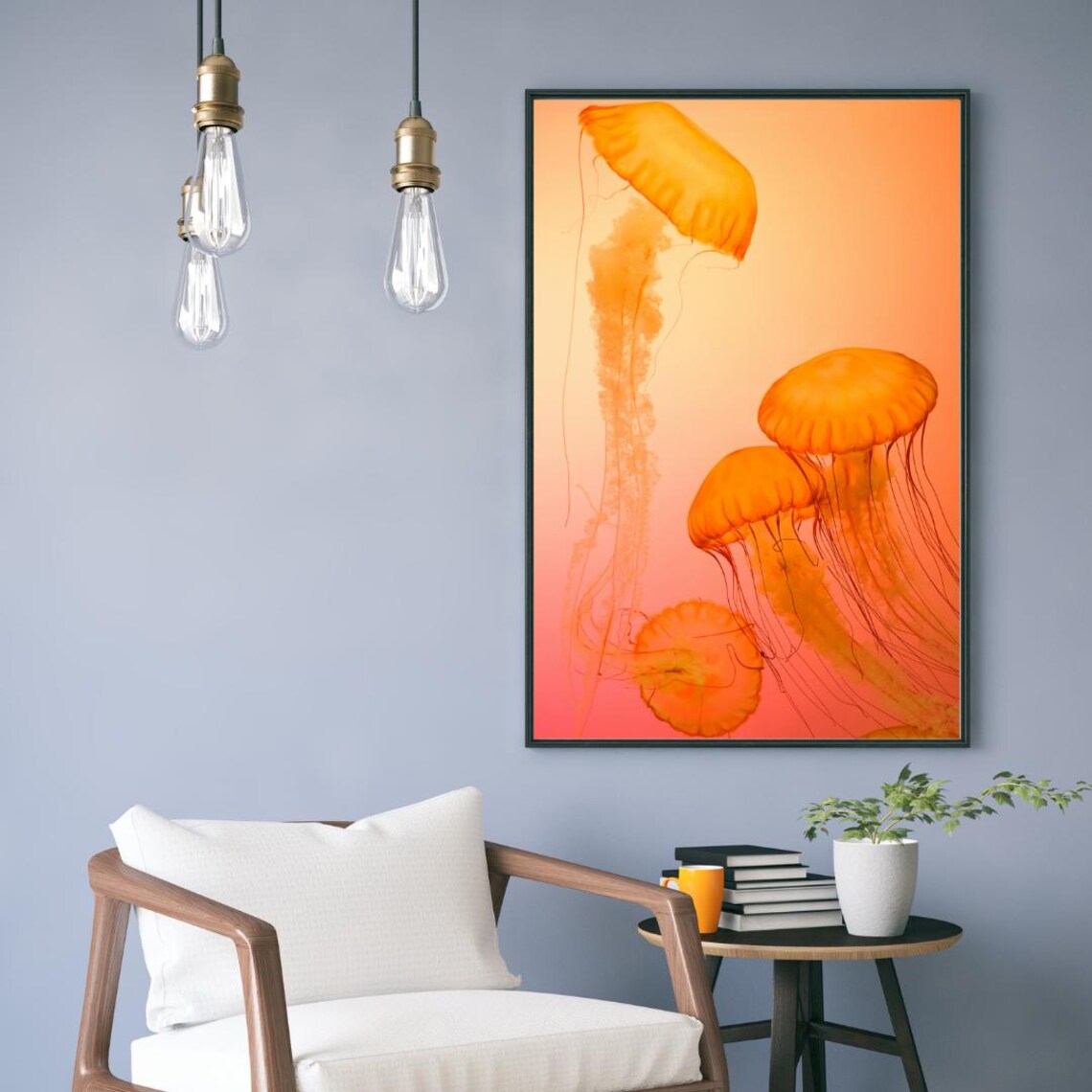 Golden Jellyfish Art Print, Coastal Decor - Image 6