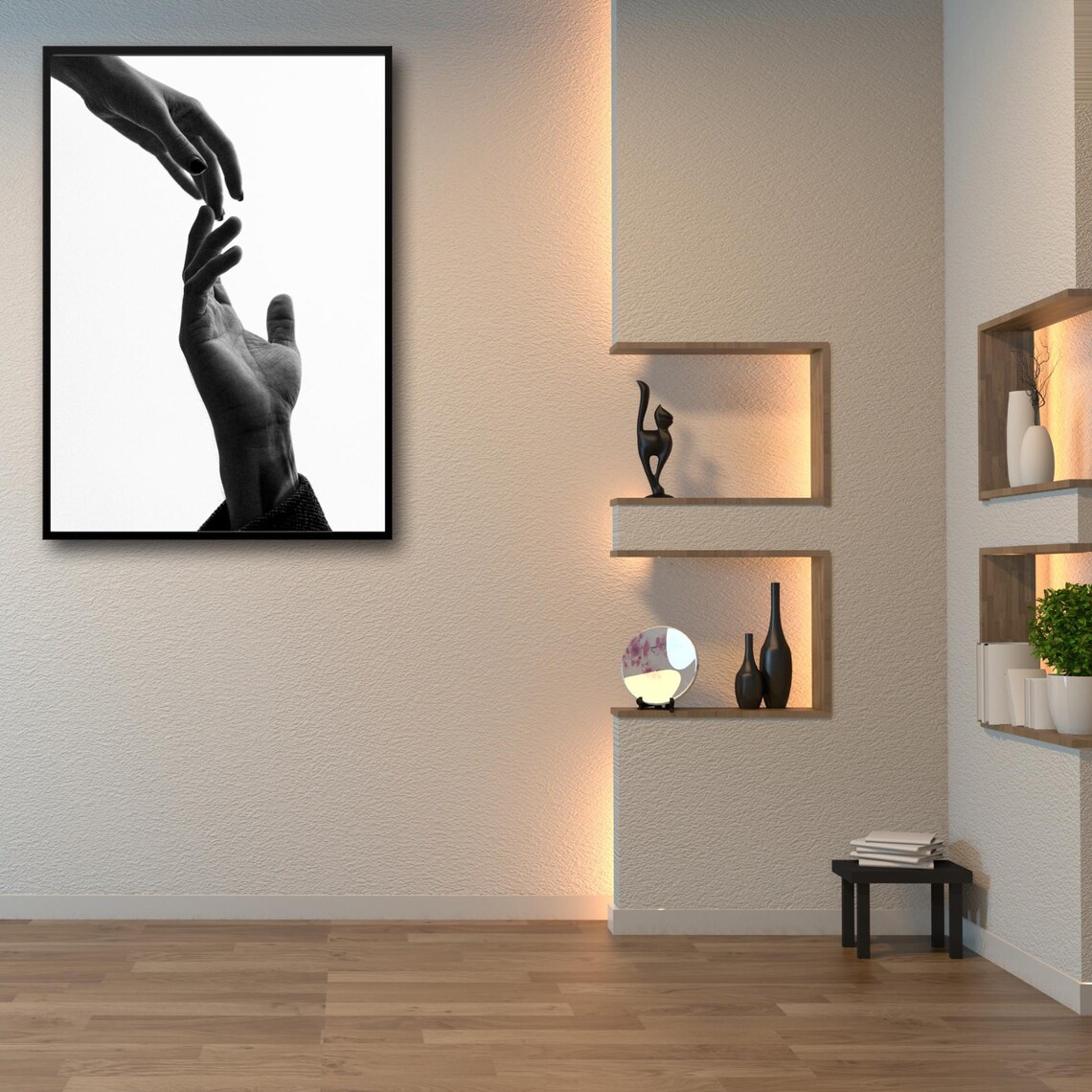 Reaching Hands Minimalist Art Print, Emotional Connection - Image 5