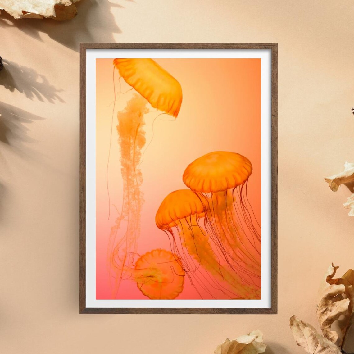 Golden Jellyfish Art Print, Coastal Decor - Image 4