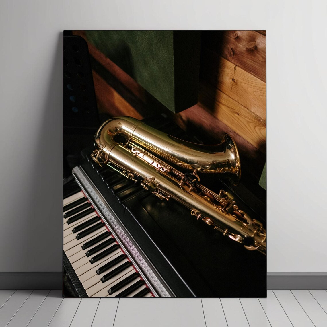 Saxophone And Piano, Elegant Jazz Room Decor