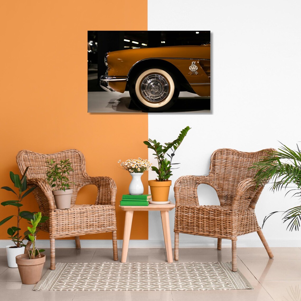Vintage Car Wheel, Retro Automotive Wall Decor - Image 3