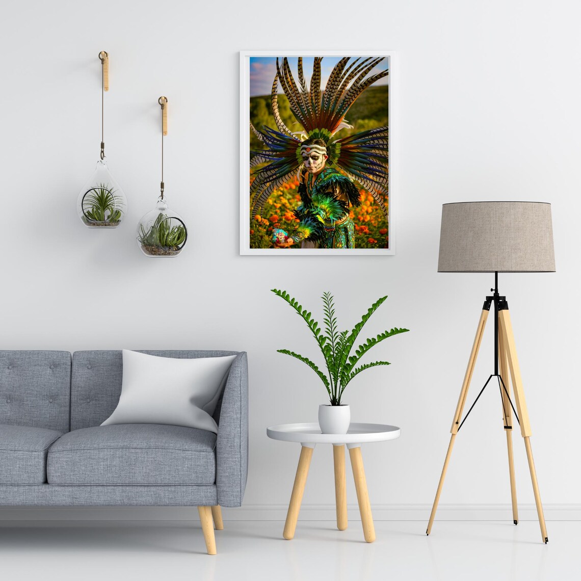 Aztec Warrior Art Print, Dia De Los Muertos Costume - Image 2