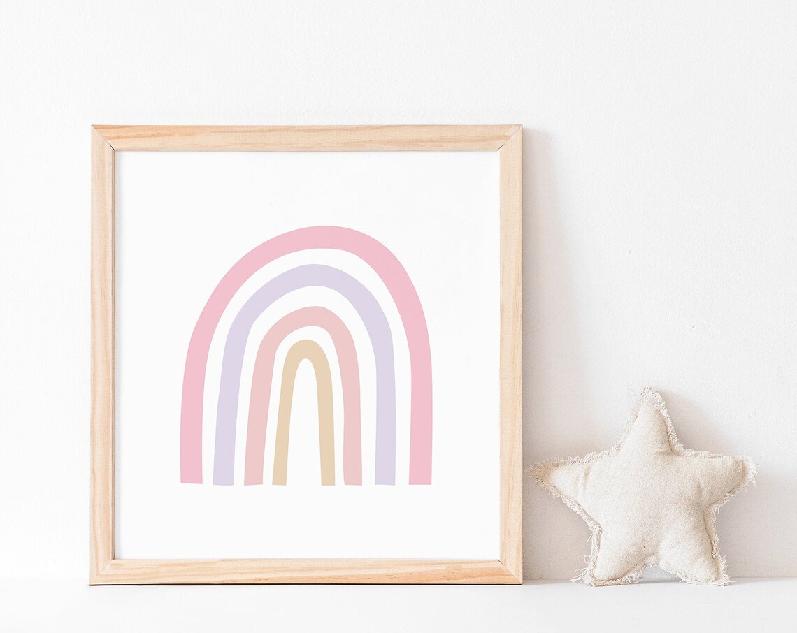 Boho Rainbow Art Print, Girls Bedroom Decor