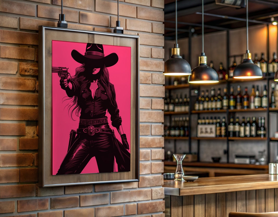Cowgirl Print, Maximalist Western Art - Image 3