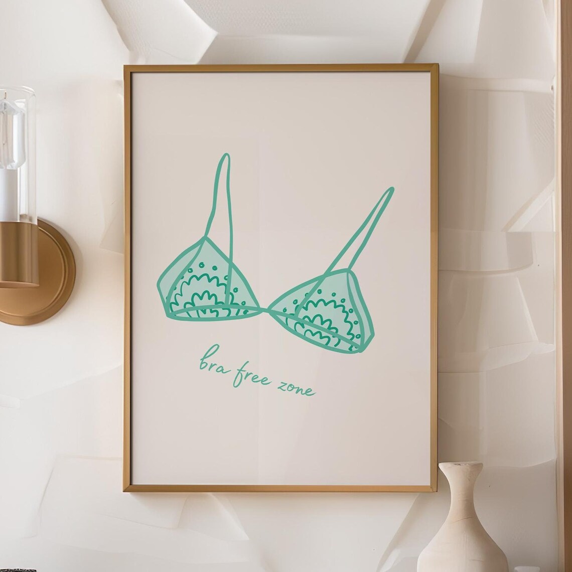 Bra Zone - Fun Minimalist Bathroom Decor Poster