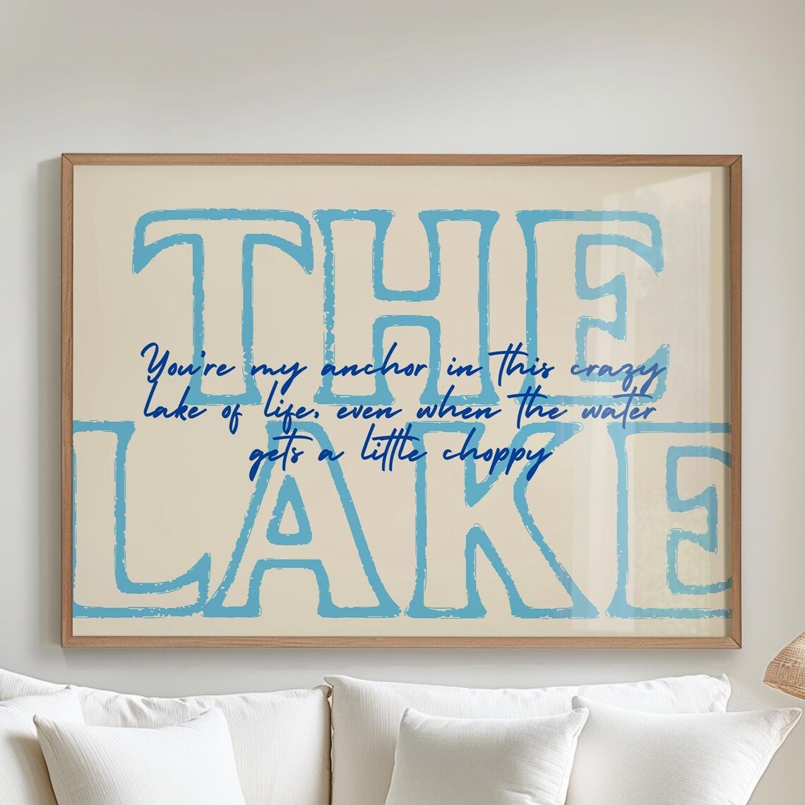 Lake Life Art Print, Tranquil Lake Quote Decor