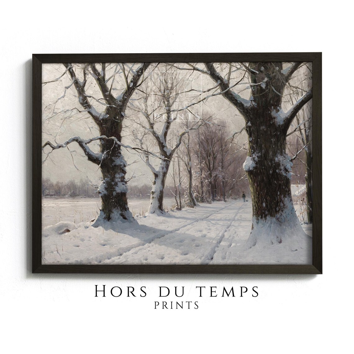 Snow Laden Trees Framing Winter Lane Vintage Landscape Poster