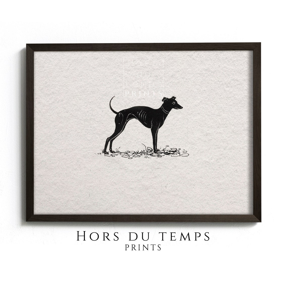 Sighthound Dog Silhouette Minimalist Ink Drawing Modern Poster