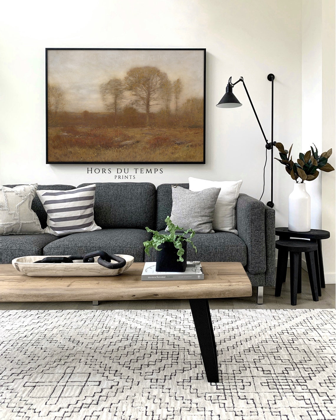 Antique Earthy Tonal Forest Landscape Rustic Farmhouse Wall Art Hors Du Temps Prints - Image 2