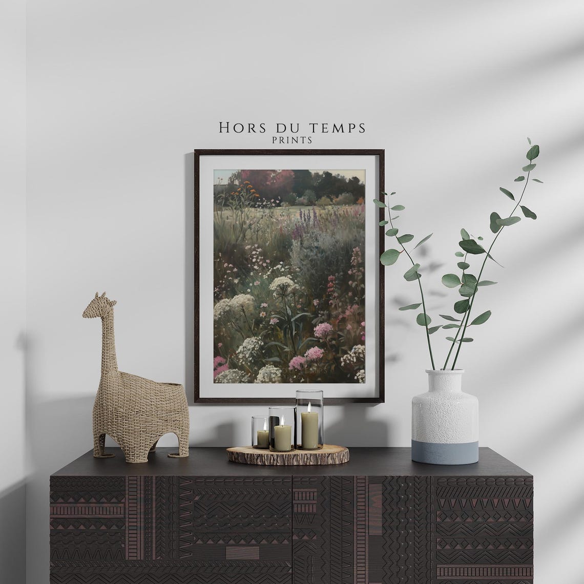 Moody Cottage Garden Queen Annes Lace Vertical Vintage Floral Poster - Image 2