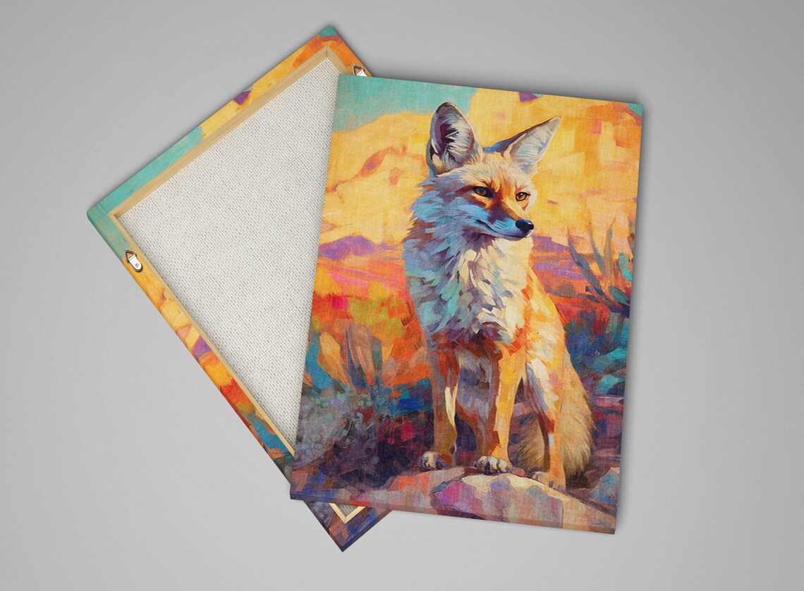 Desert Fox Portrait, Southwest Animal Art Print - Image 4