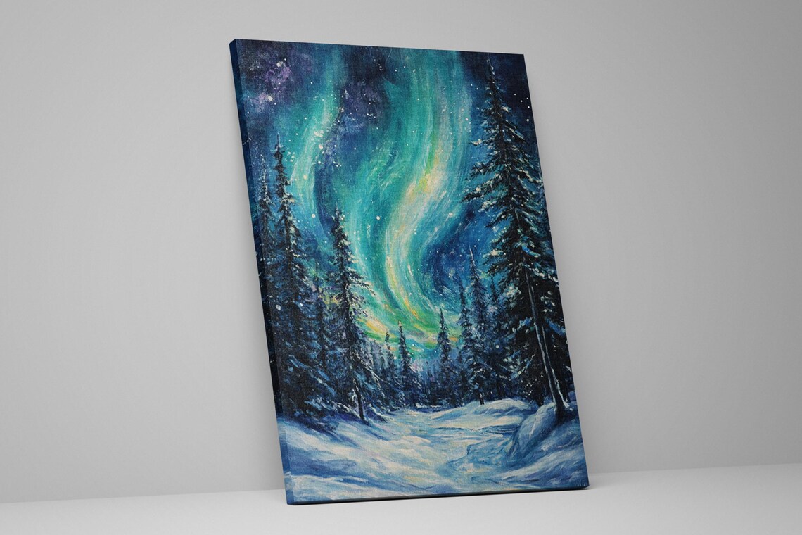 Mystical Northern Lights Arctic Sky Wall Art Print - Image 2