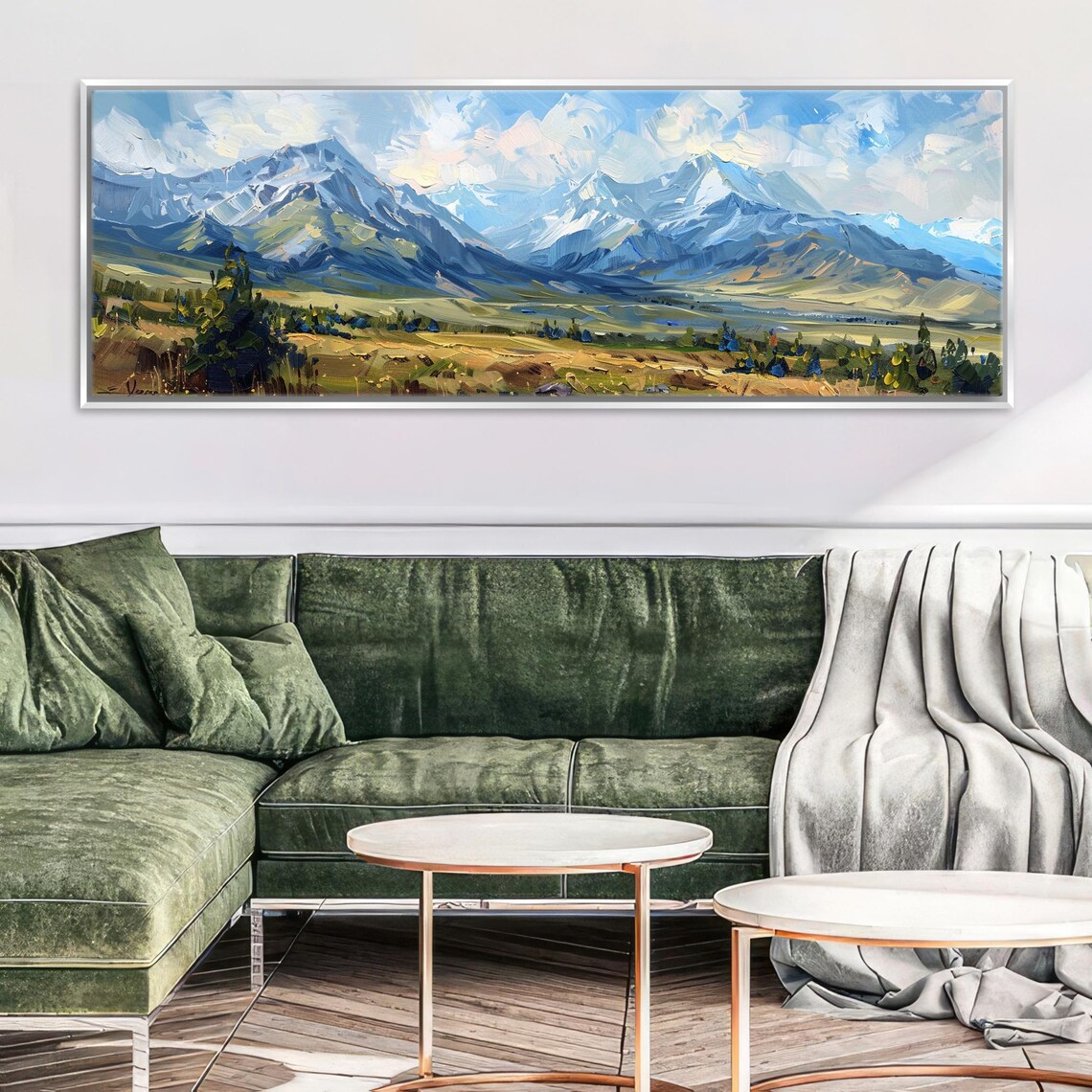 Panoramic Mountain Scene Nature Landscape Art Print - Image 3
