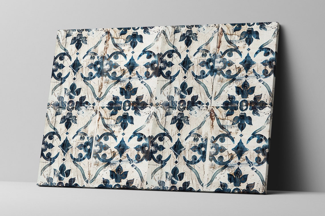 Modern Farmhouse Design Rustic Tile Pattern Wall Art Gicle Print On Gallery Wrapped Artist Available In Extra Large Sizes - Image 5