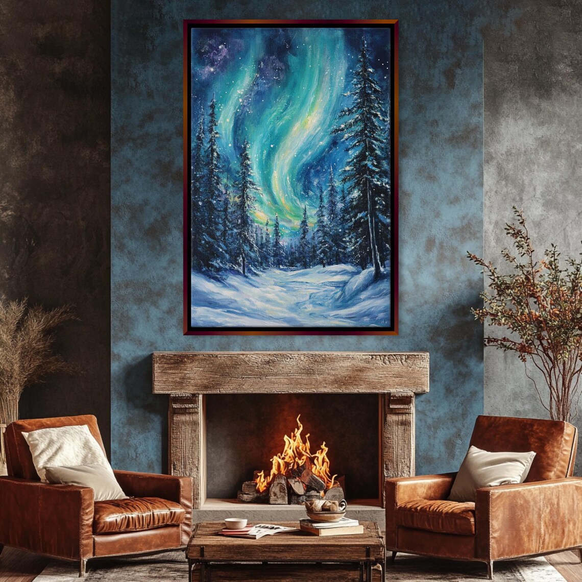 Mystical Northern Lights Arctic Sky Wall Art Print