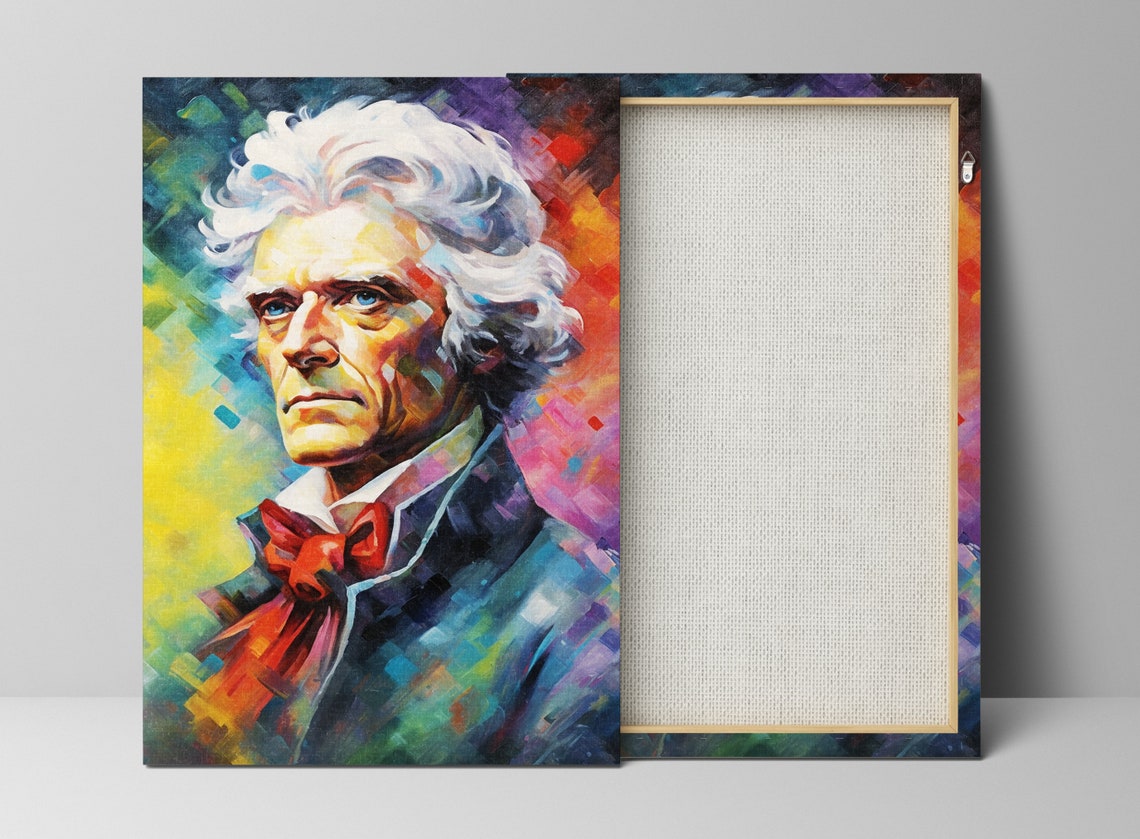 Thomas Jefferson Mosaic Style Portrait Red Cravat History Art Poster - Image 3