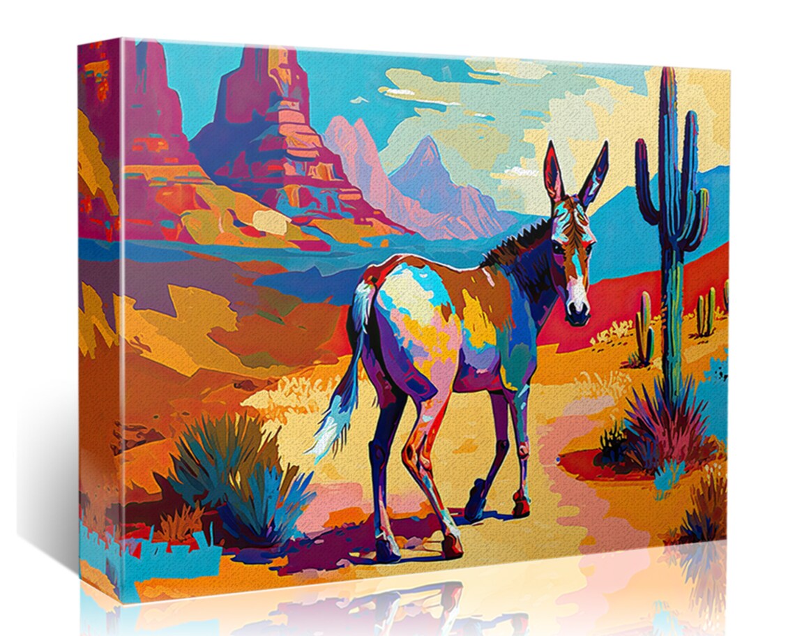 Desert Donkey Southwest Wildlife Wall Art Print - Image 4