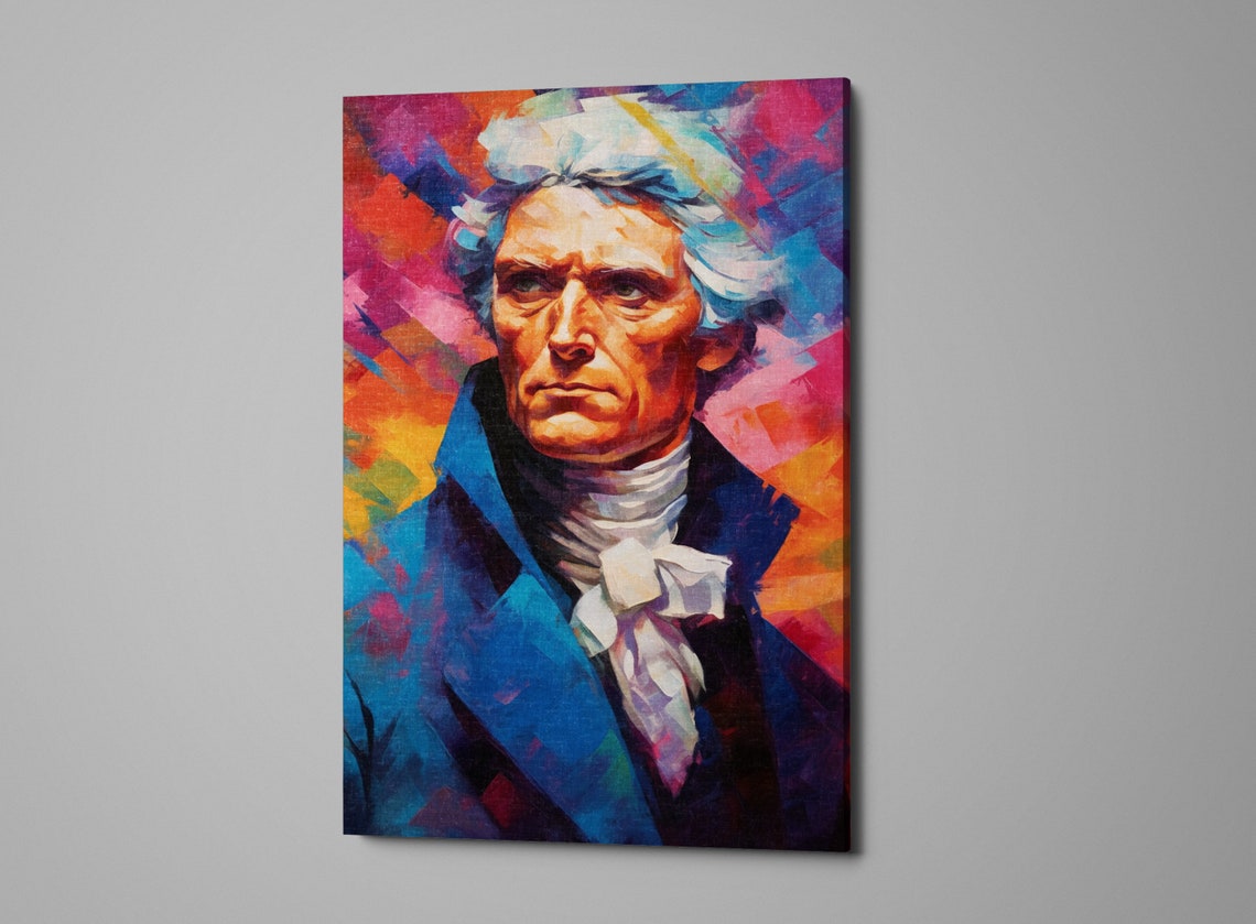 Thomas Jefferson Portrait Vibrant Pop Art Blue Coat Patriot Poster - Image 3