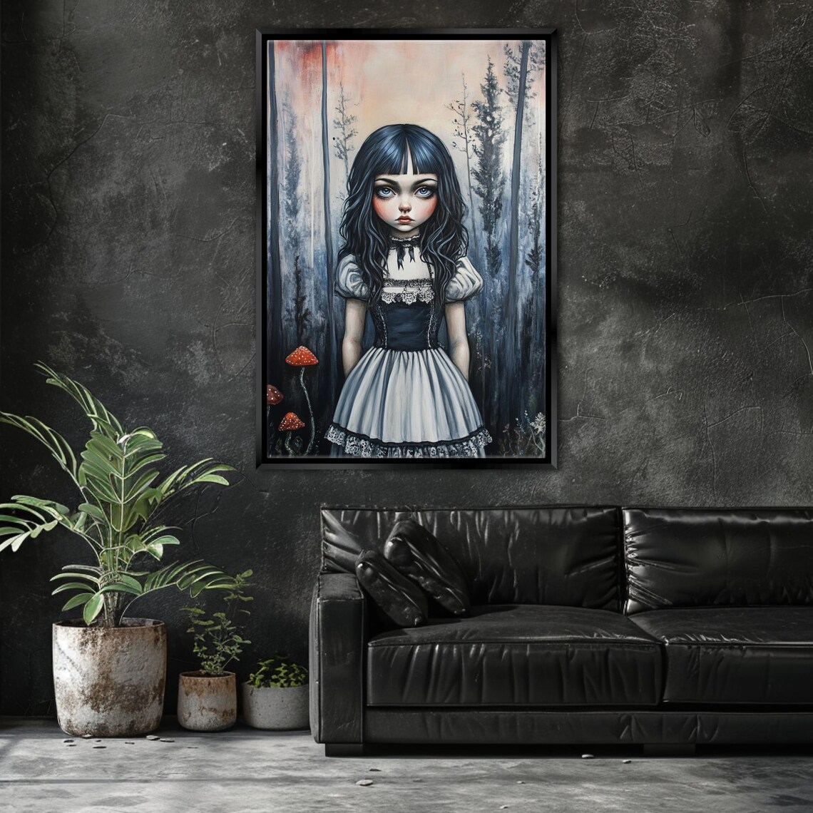 Gothic Alice In Wonderland Doll Portrait Dark Forest Fantasy Art Poster - Image 4