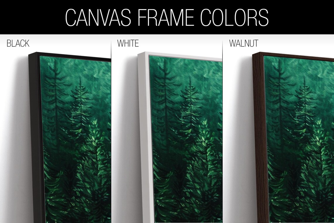 Emerald Green Pine Forest Panorama Landscape Art Print - Image 2