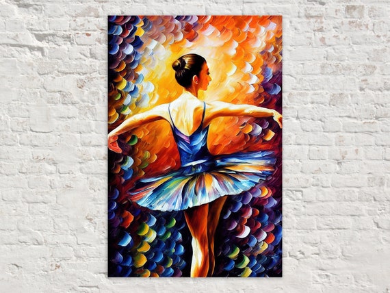Ballerina Wall Art Ballet Dancer Painting Print Colorful Decor Art