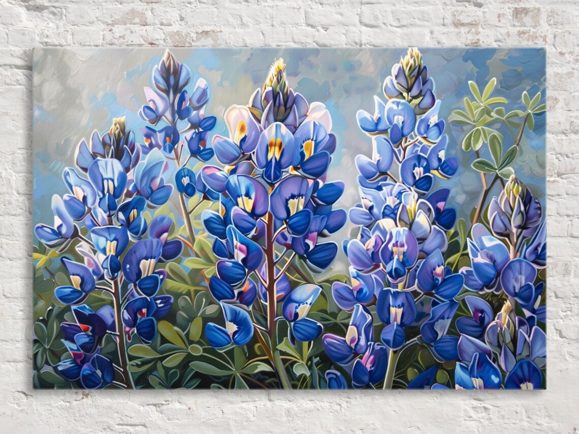 Texas Bluebonnet Flower Cluster Bright Blue Blossom Floral Poster