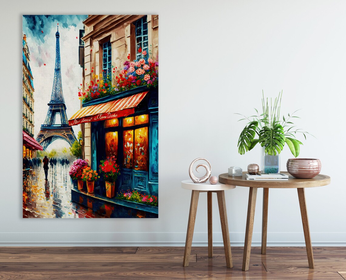 French Bistro Paris Street Scene, Travel Poster - Image 2