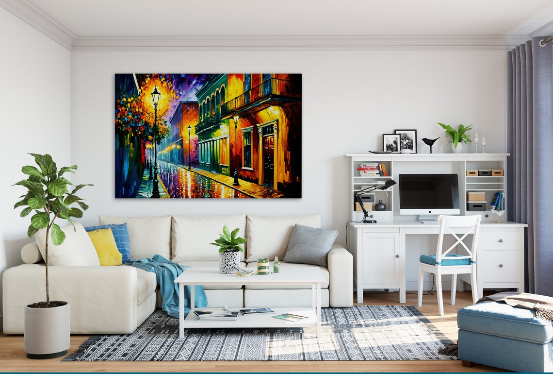 New Orleans French Quarter Impressionist Street Scene Print - Image 2