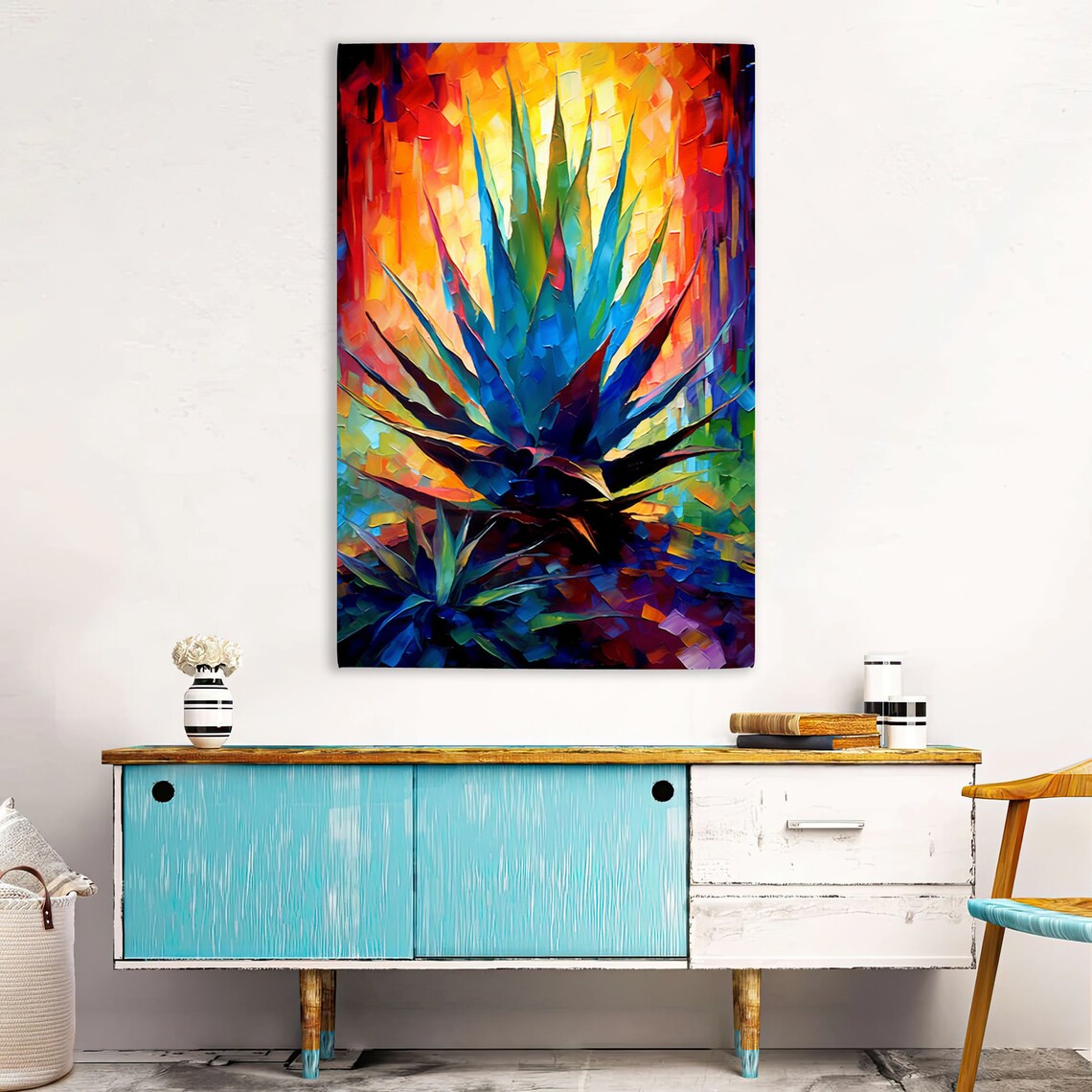 Colorful Agave Plant Contemporary Southwest Art Print - Image 2