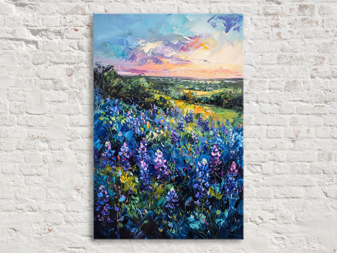 Texan Tapestry Bluebonnet Meadow Poster Print