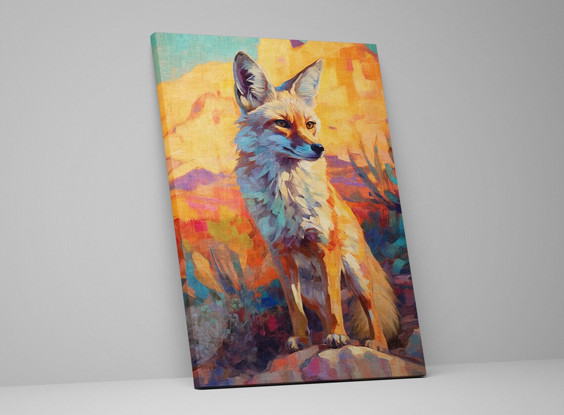 Desert Fox Portrait, Southwest Animal Art Print - Image 5