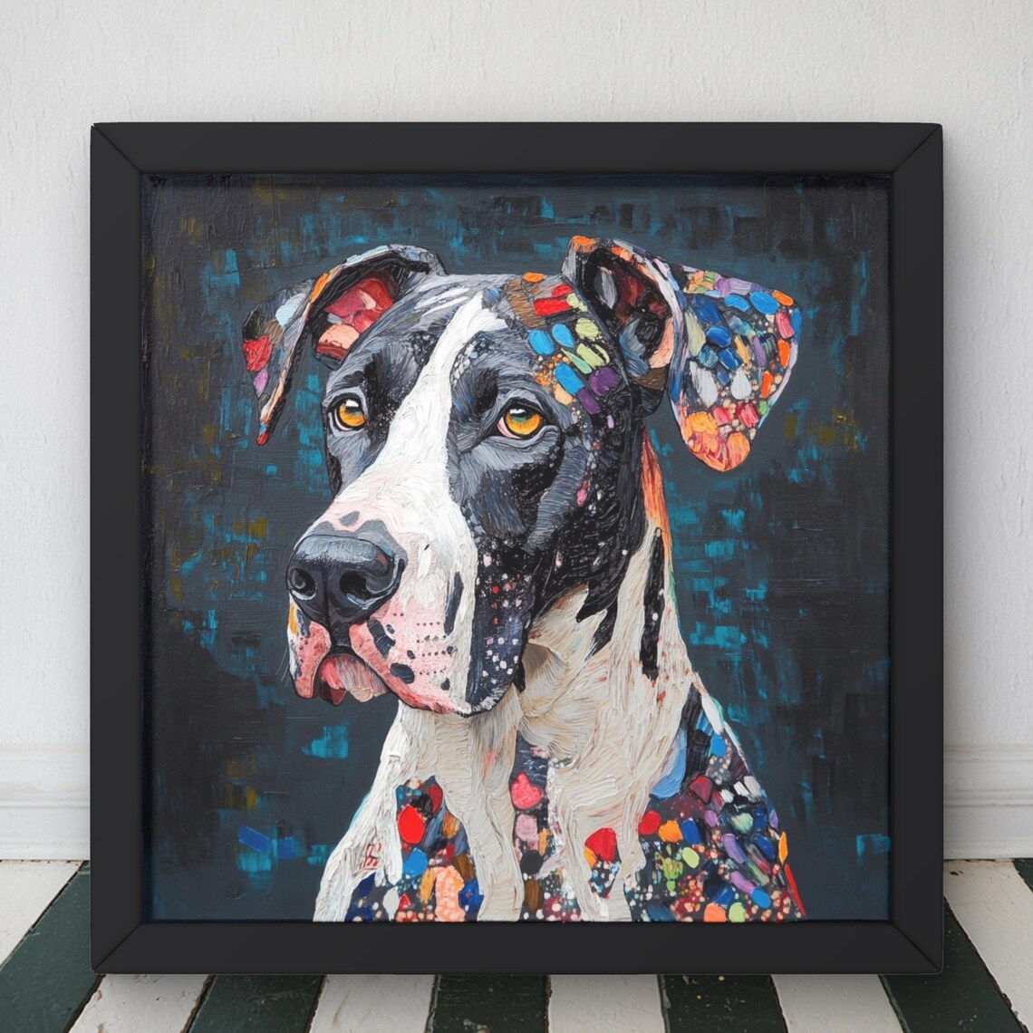 Great Dane Portrait, Modern Dog Lover Decor