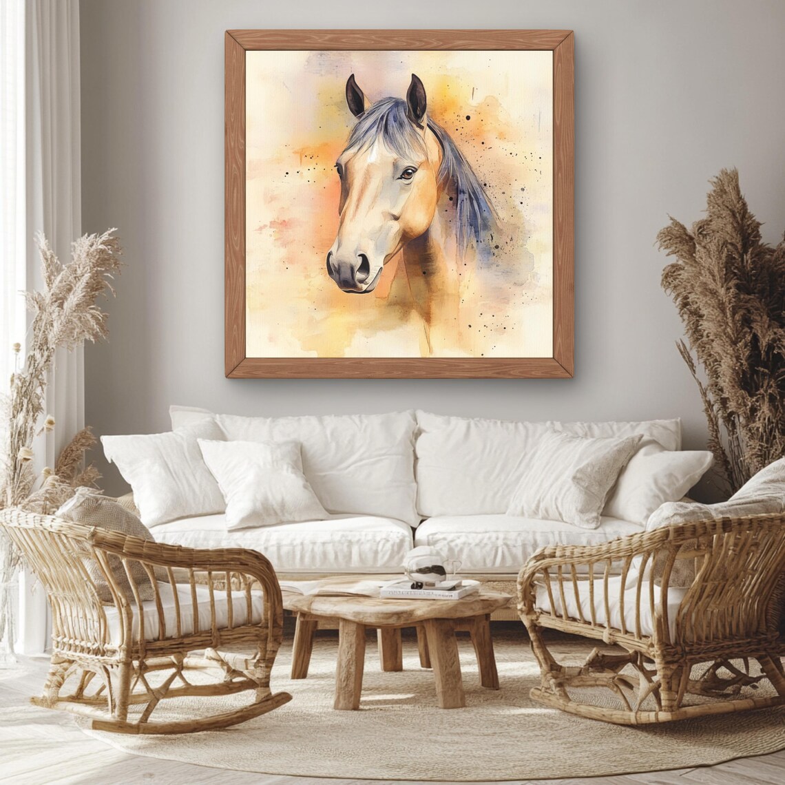 Horse Watercolor Animal Print, Nursery Decor