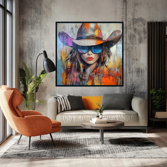 Cowgirl Art Print, Rustic Western Gift