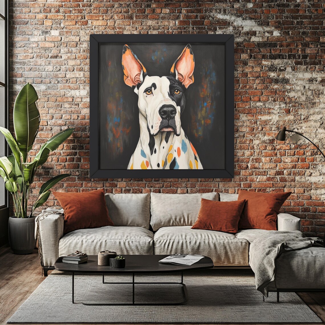 Great Dane Portrait, Modern Dog Lover Gift