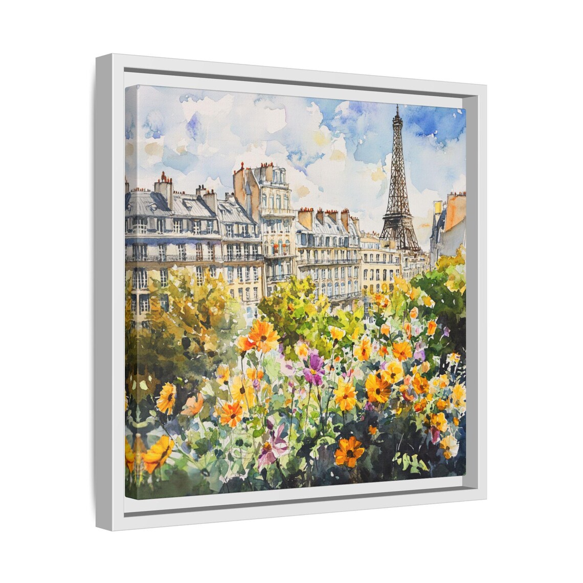Paris Watercolor Cityscape, Abstract Art Print - Image 4