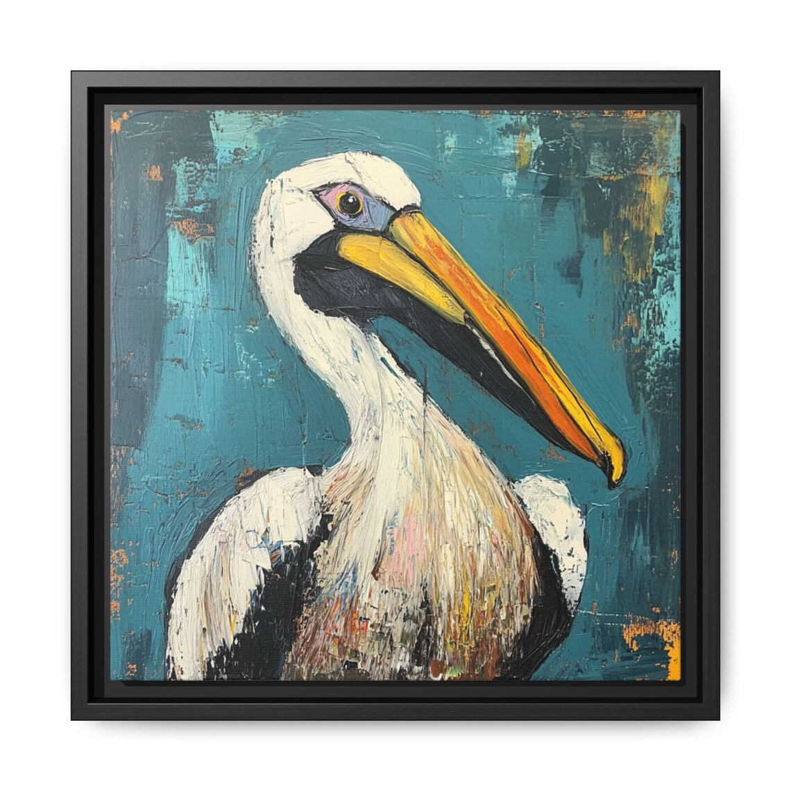 Abstract Pelican Art Print, Coastal Wildlife