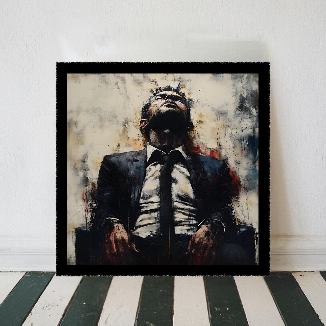 Masculine Abstract Art Print, Modern Office Decor