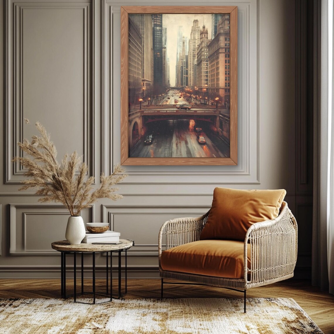 Chicago Bridge, Skyline Gift for Art Lover