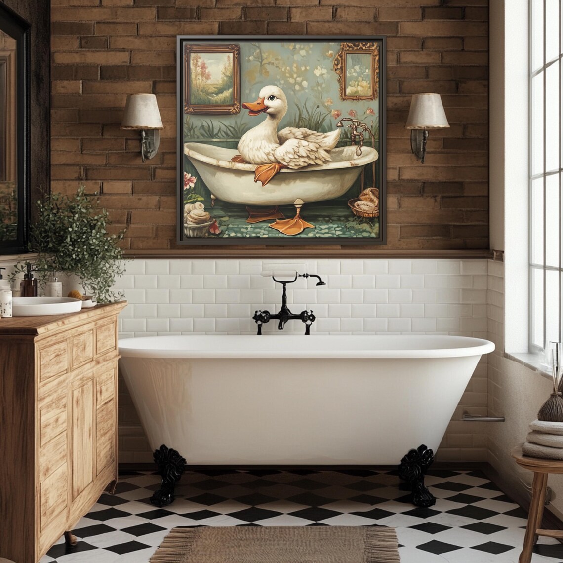 Duck Bathroom Decor, Quirky Vintage Style