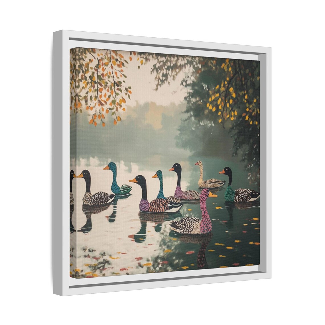 Vintage Style Duck Whimsical Art Nouveau Art Print - Image 4