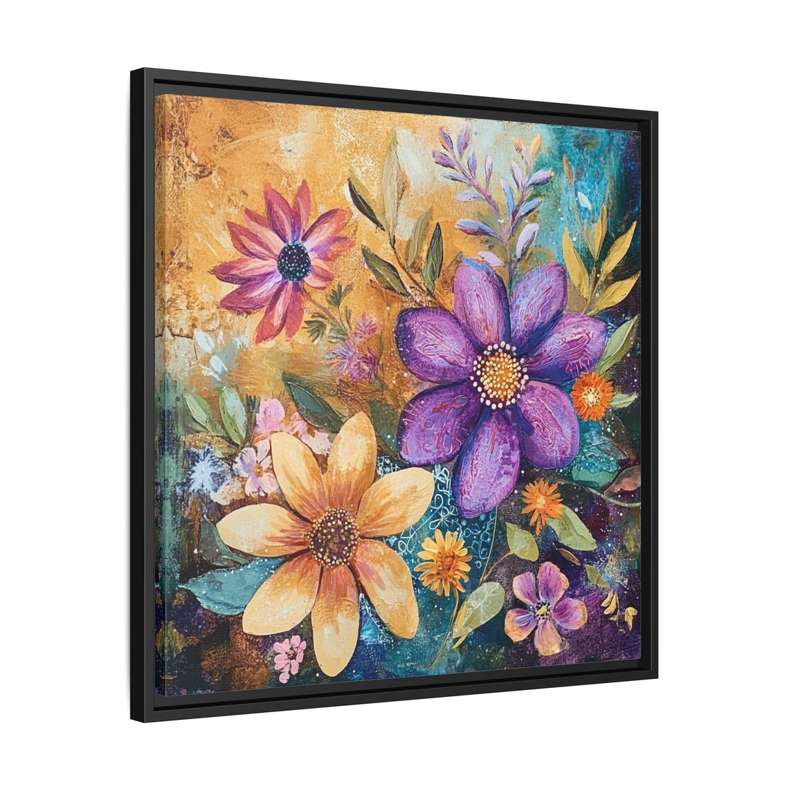 Mid Century Boho Floral Art Print, Abstract - Image 2