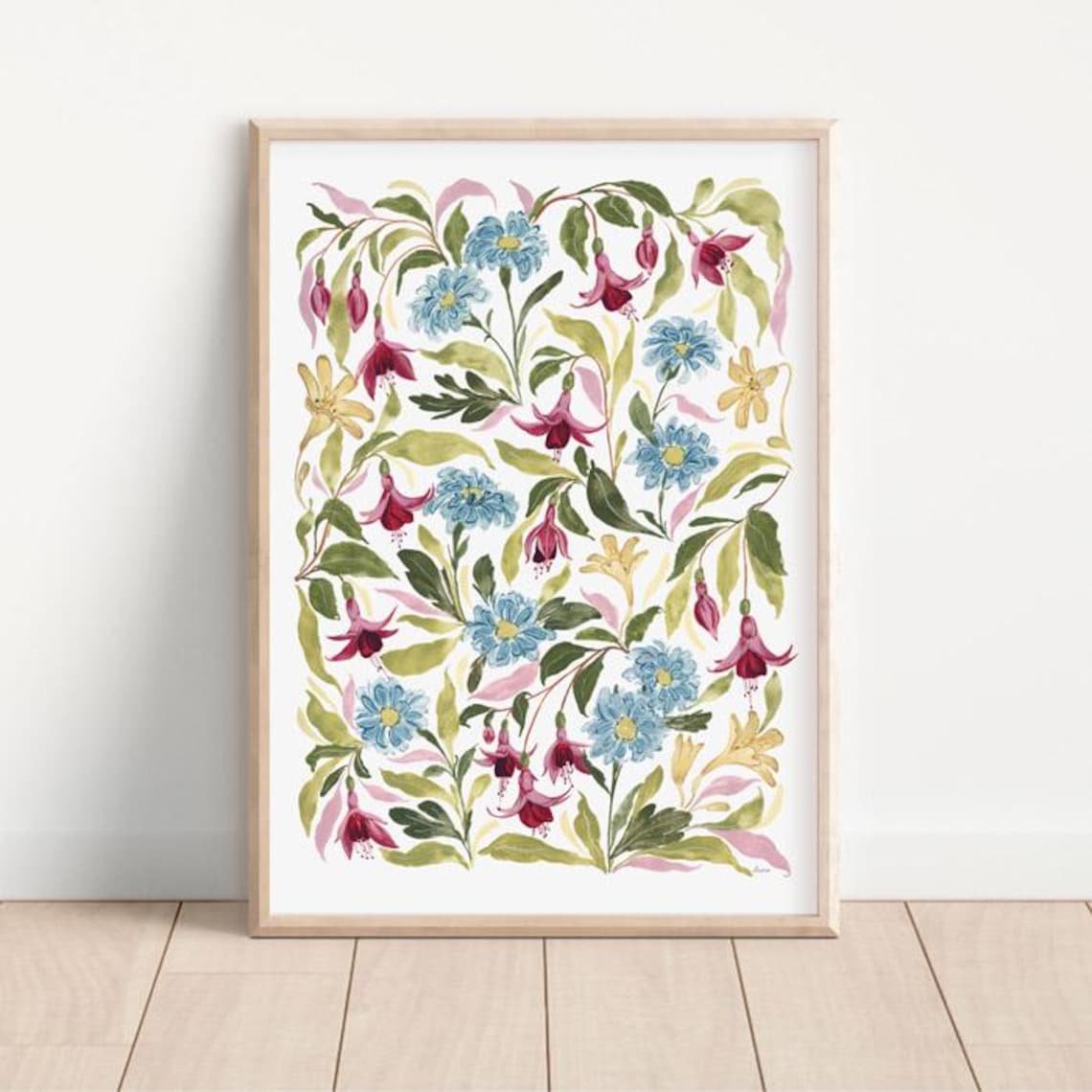 Trailing Fuchsia Flower, Cottage Bedroom Decor