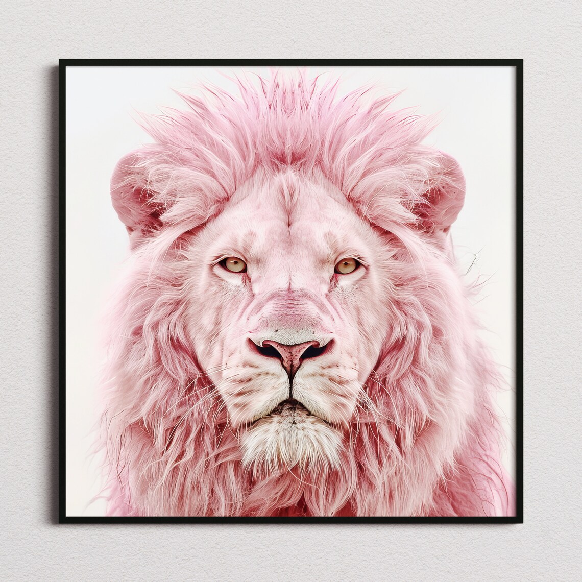 Pink Lion Print Lion Print Lion Poster Lion Photo Lion Art Conceptual Art Minimalist Art Pink Print Pink Decor Pink Wall Art