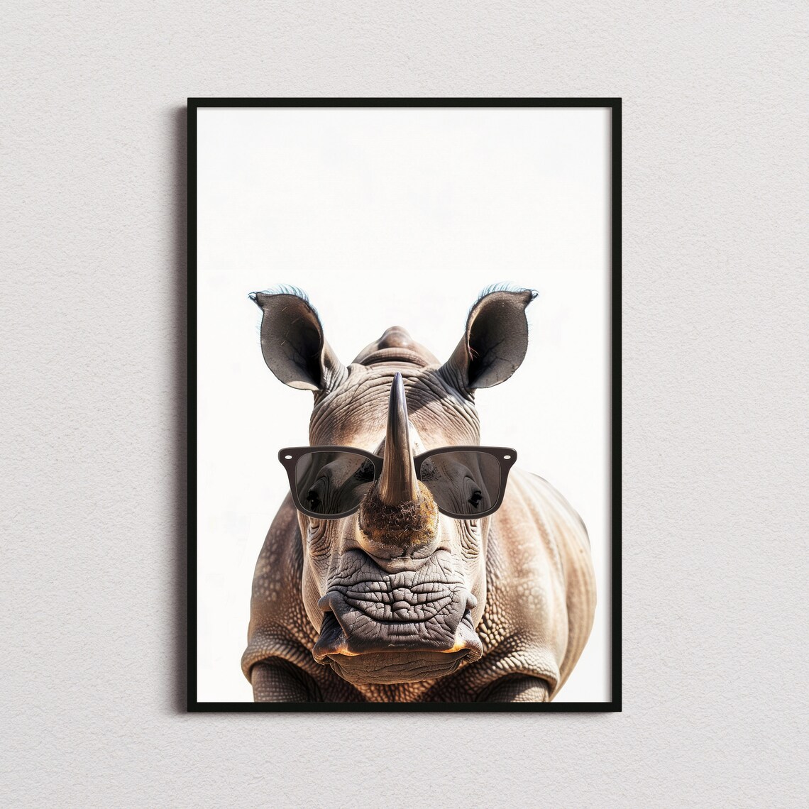 Rhino in Sunglasses Funny Animal Art Print